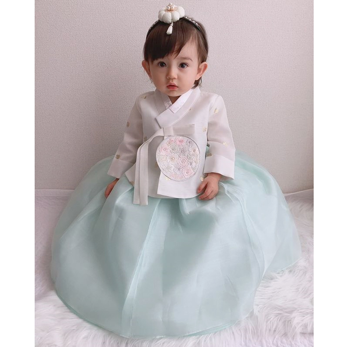 チマチョゴリ単品mミント(身長78～80cm 1号サイズ) 単品 夢市場本店