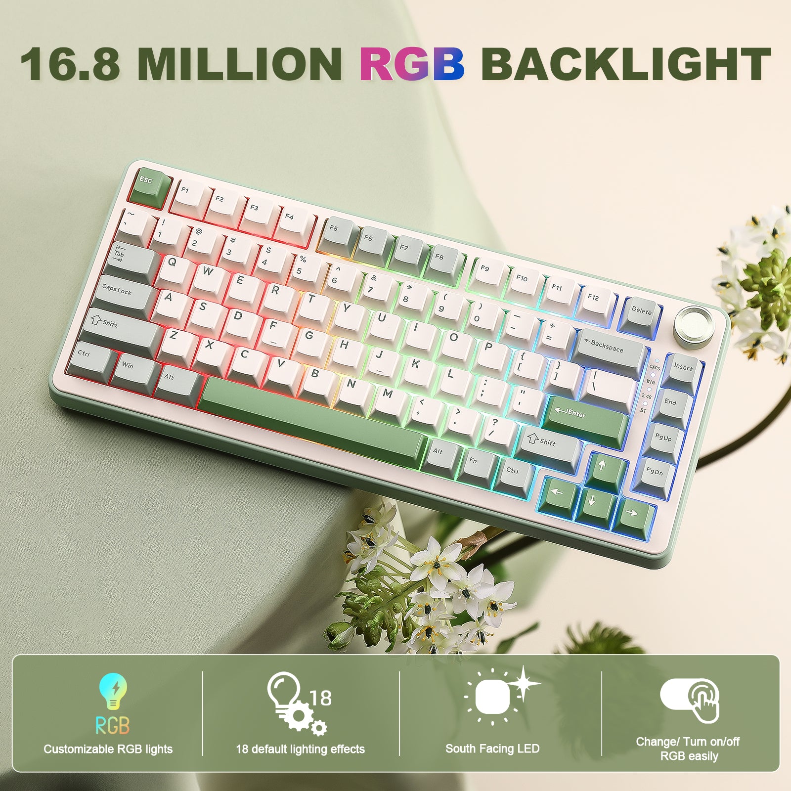 YUNZII B75 Pro Green Wireless Mechanical Keyboard – YUNZII KEYBOARD