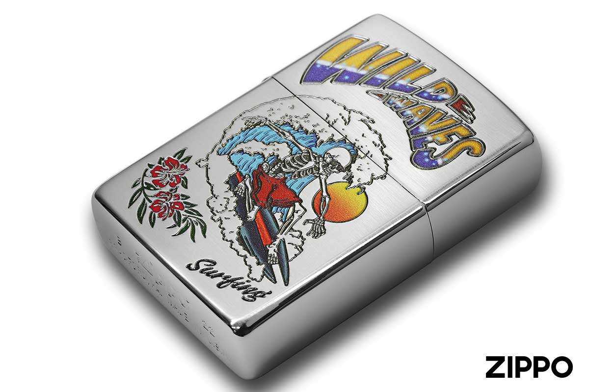 Zippo ジッポー サーフィン スカル ドクロ Surfing Skull つや消し
