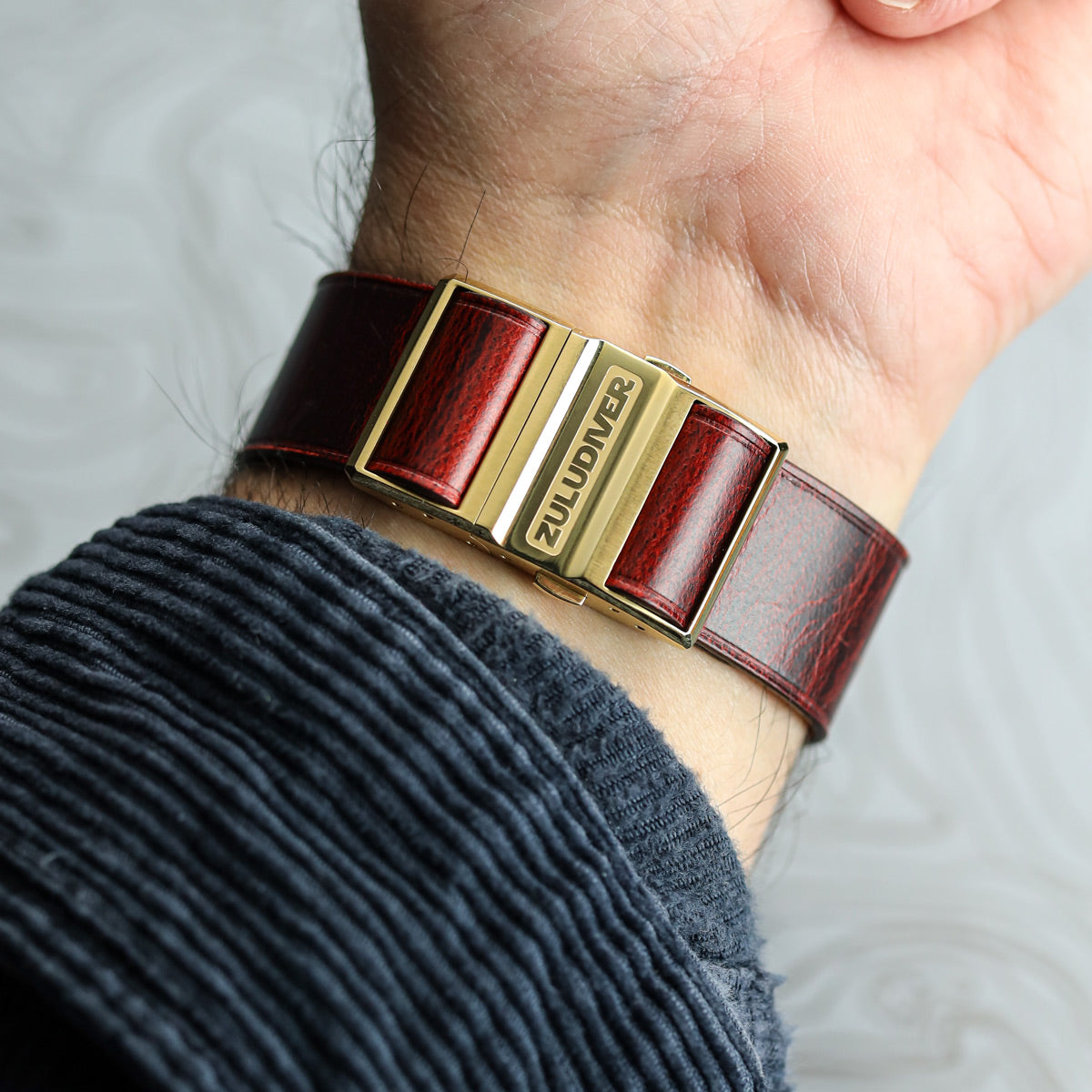 OctoPod Oxford Leather Watch Strap - Conker Brown - ZULUDIVER