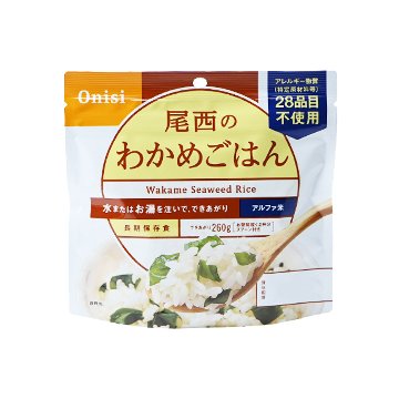 アルファ米 尾西のわかめごはん 個袋タイプ 5年 100g ｜防災計画 by