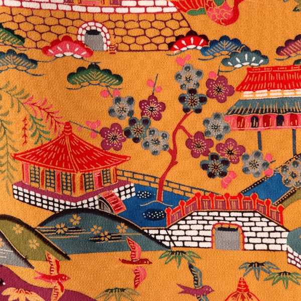 振袖：R157 紅型 花鳥家☆(絹)│ 振袖レンタル │ 京都着物レンタル夢館