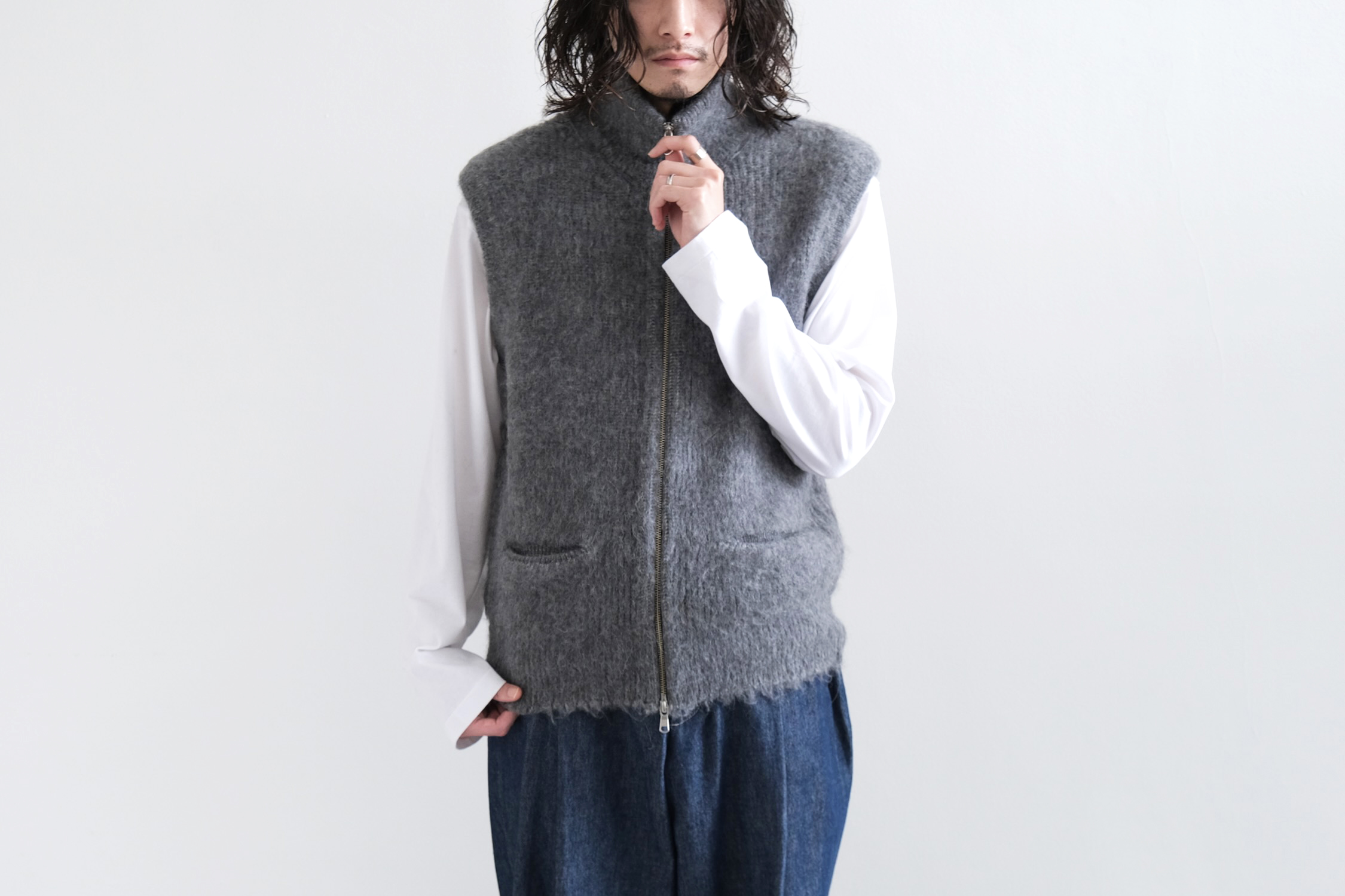 畔ひょっとこ起毛 JIP VEST - WUNDER