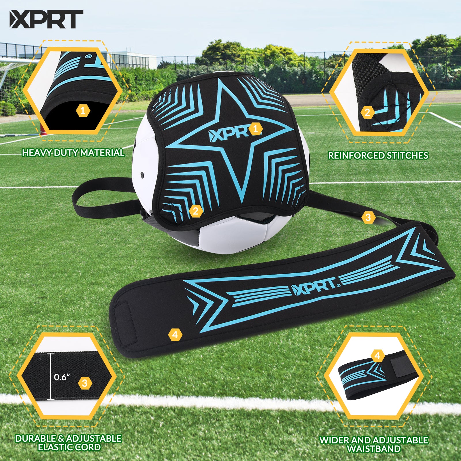 XPRT Soccer Kick Trainer | Adjustable Solo Soccer Training Belt