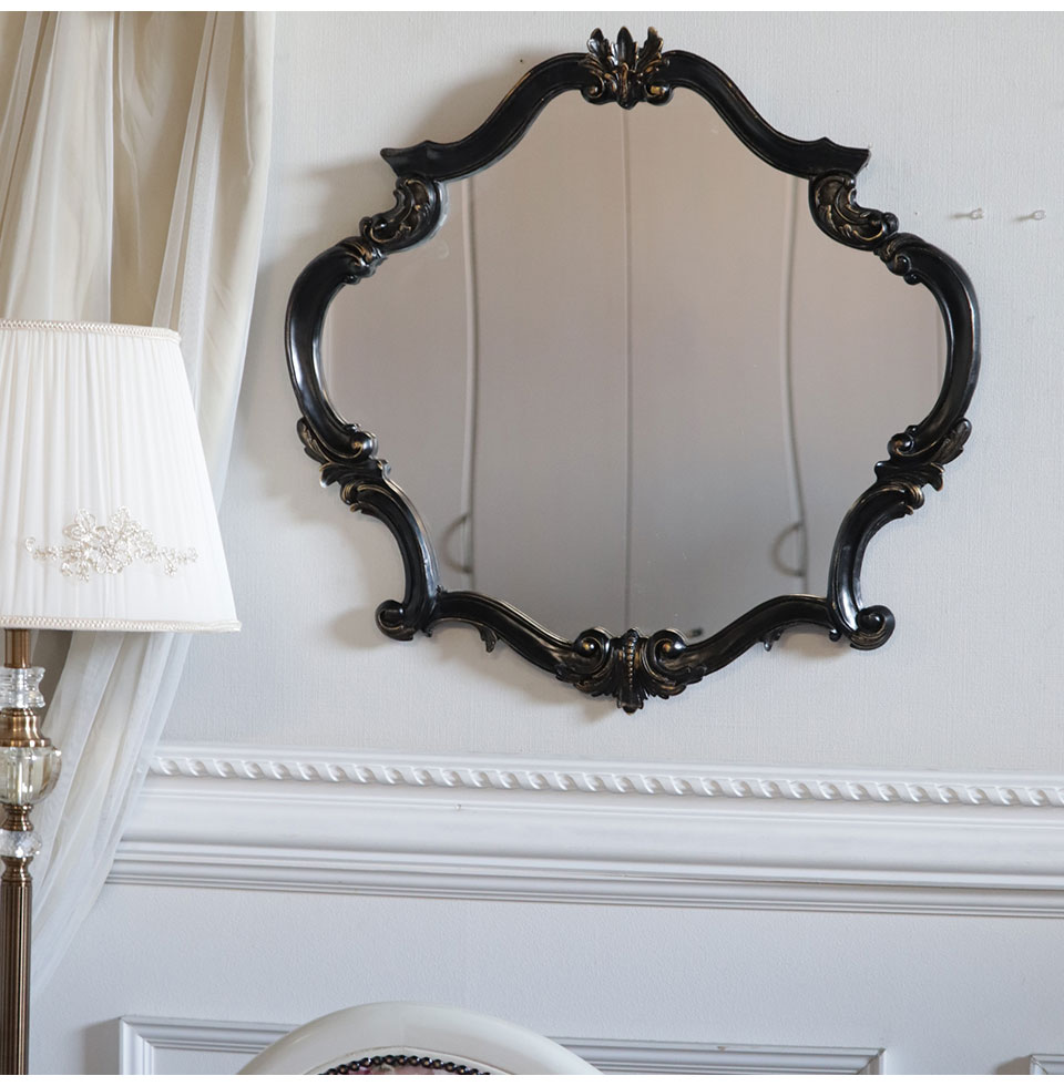 ウォールミラー 壁掛け鏡 ロココブラック｜おしゃれインテリア ミラー