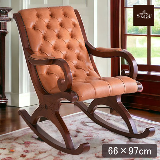 YOBO】木製ロッキングチェア ブラウン アンティーク 不二貿易 美品