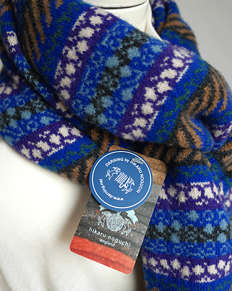 hikaru noguchi Dot and Stripe Fairisle Scarf | 大阪心斎橋のメンズ