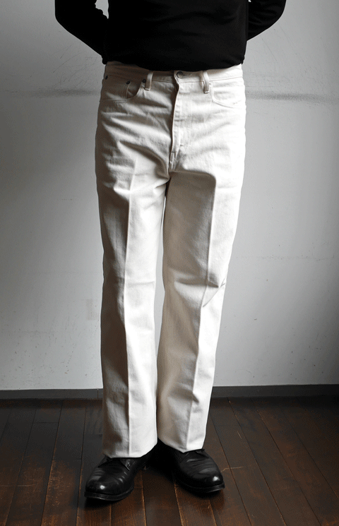 AURALEE Hard Twist Denim 5P Pants White×Ivory | 大阪心斎橋のメンズ