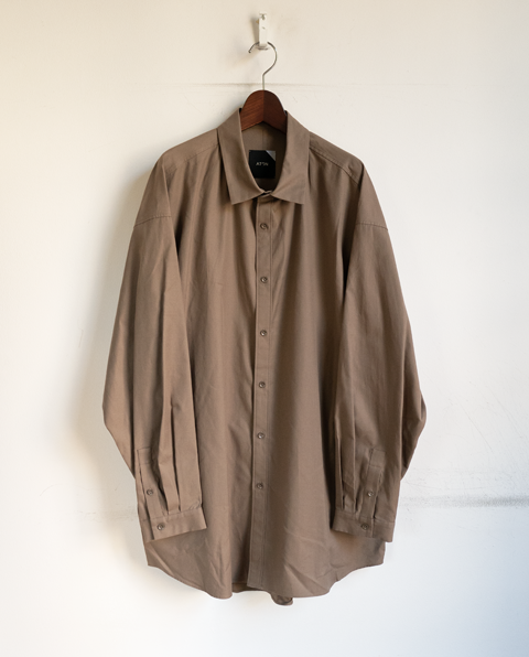ATON Cotton Cashmere Oxford Oversized Long Shirt | 大阪心斎橋の