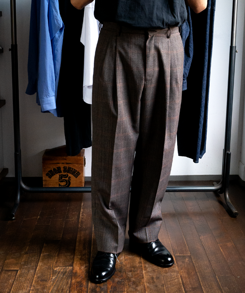 AURALEE Bluefaced Wool Check Jacket & Wide Slacks | 大阪心斎橋の