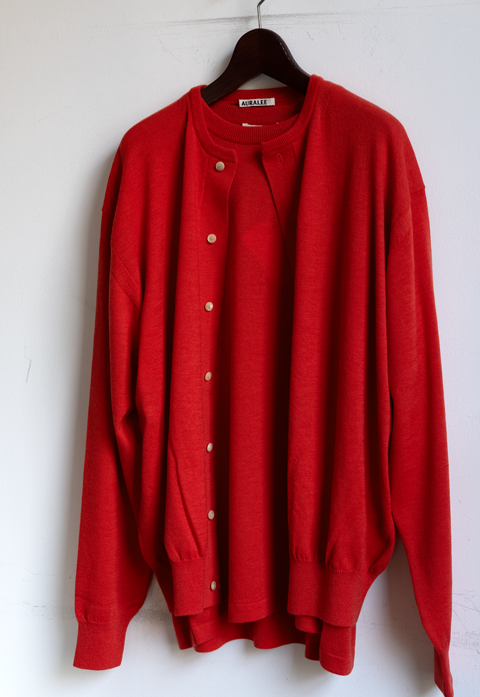 AURALEE Cashmere Hard Twist Knit Tee & Cardigan | 大阪心斎橋の