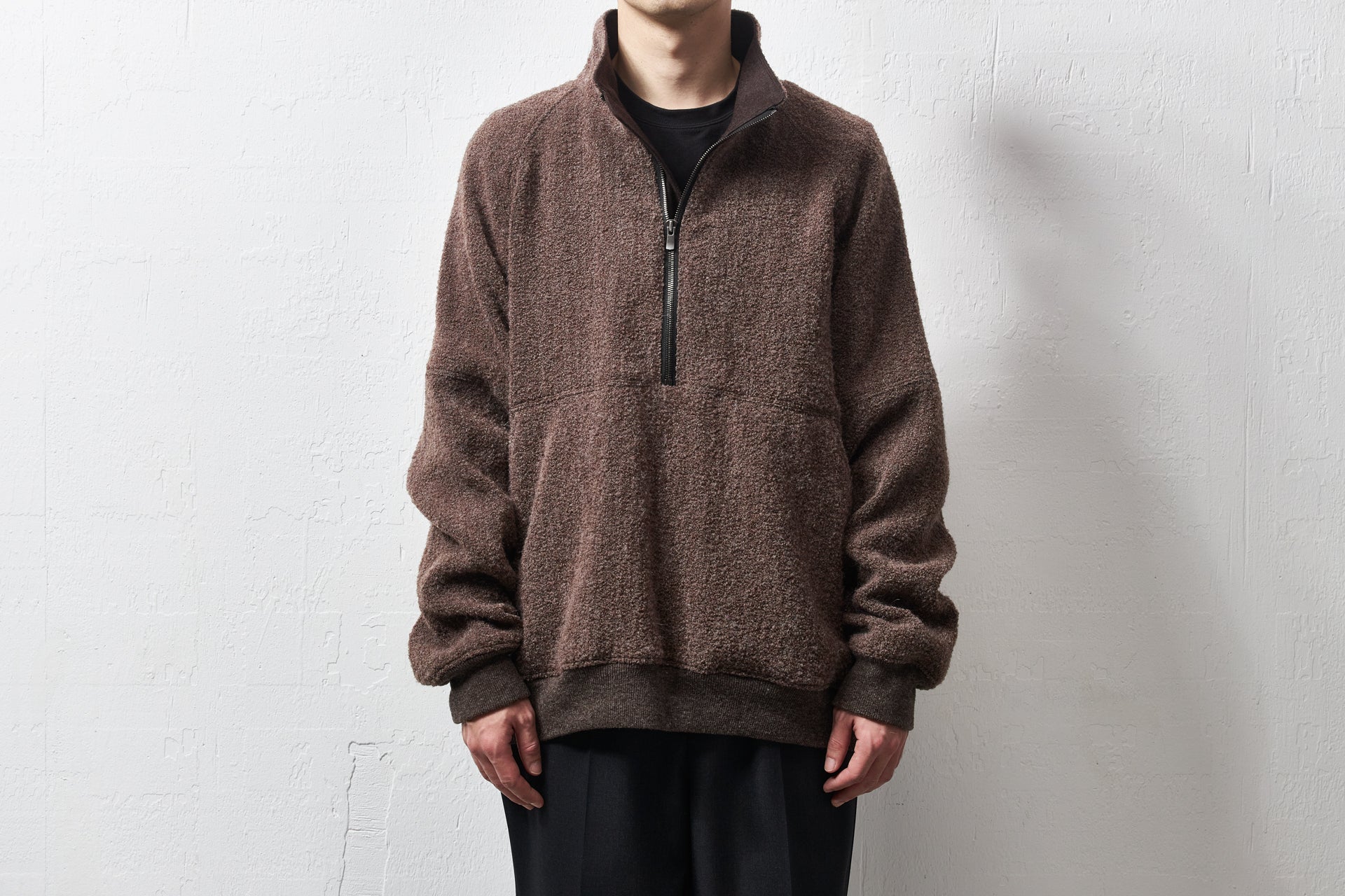 25236 / アルパカボア・ジッププルオーバー -charcoal gray – 山内