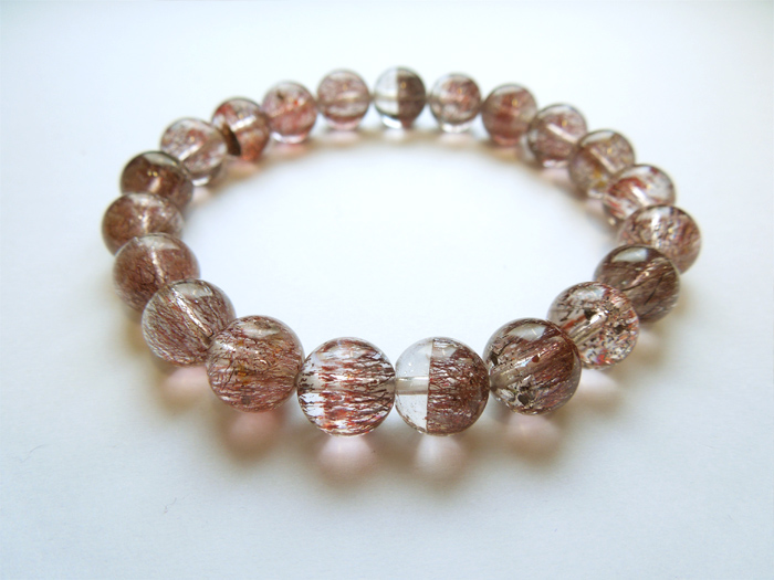 一点物】レピドクロサイト・イン・クォーツ9mmストレートブレス(桐箱