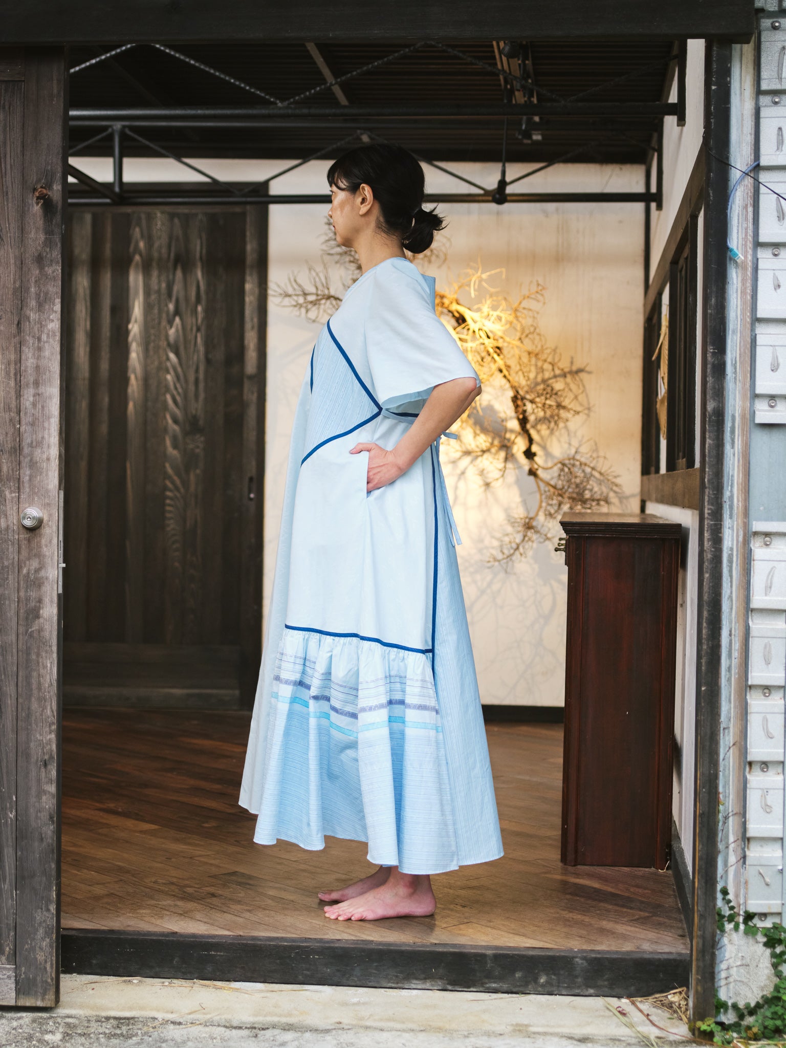 YOAKE】パッチワークワンピース