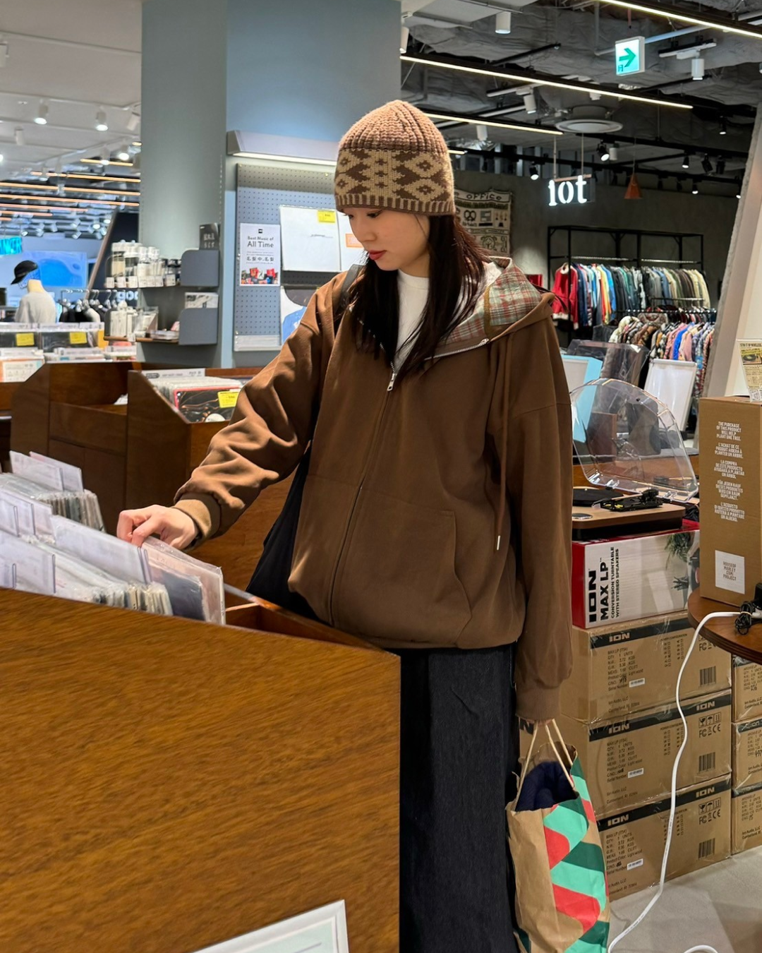 punkandyo ジップパーカー 茶色 S その他ブランド(ソノタブランド