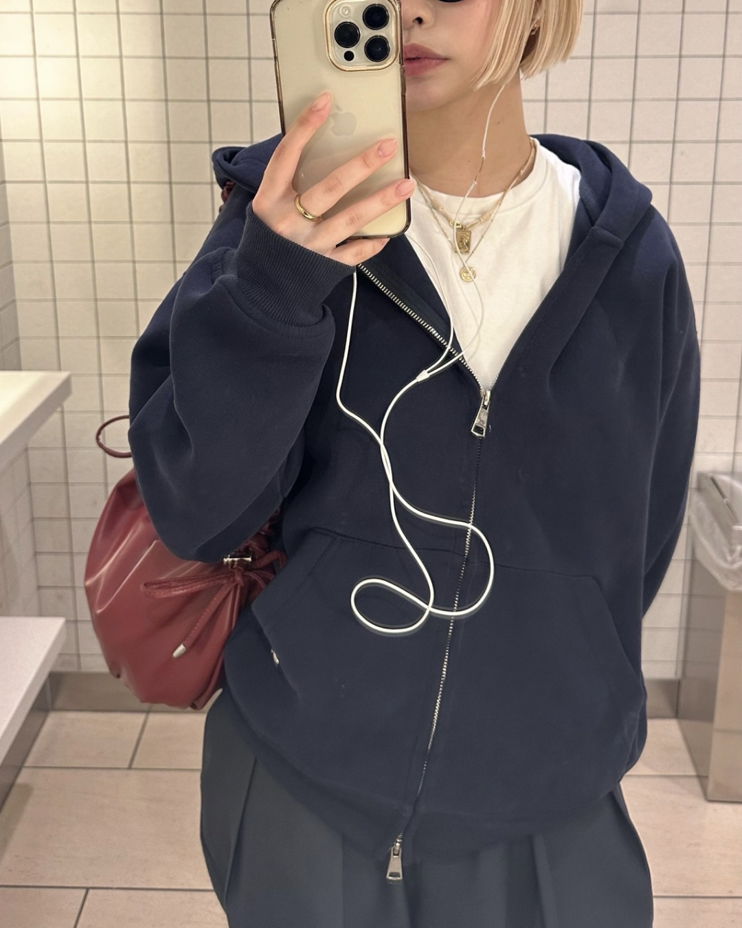 再販】ネイビーダブルジップパーカー Y0075 – YOLO（ヨロ