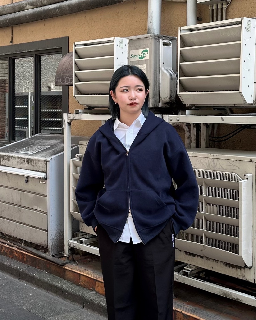 再販】ネイビーダブルジップパーカー Y0075 – YOLO（ヨロ