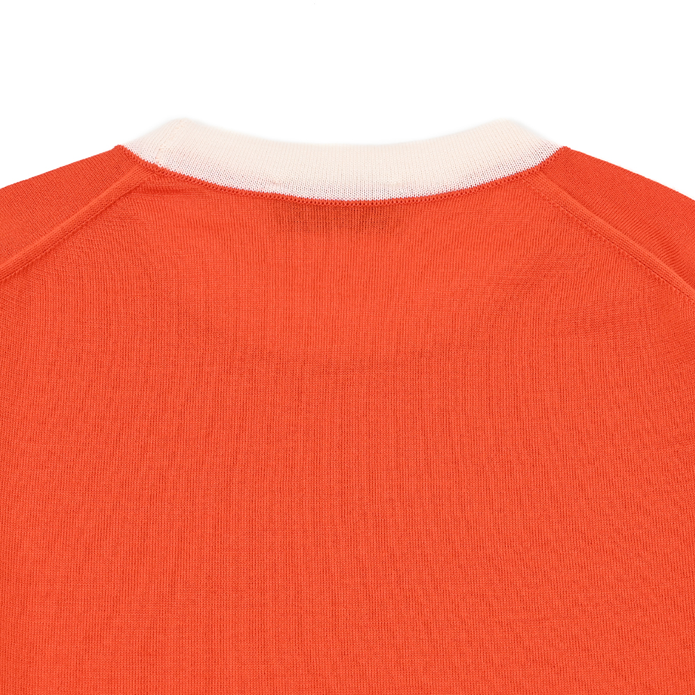 バイカラーニット オレンジ×ホワイト トラディショナルスタンダード