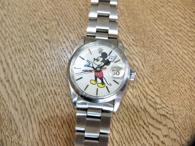 ロレックス オイスターデイト ミッキーマウス カスタム 手巻き Ref