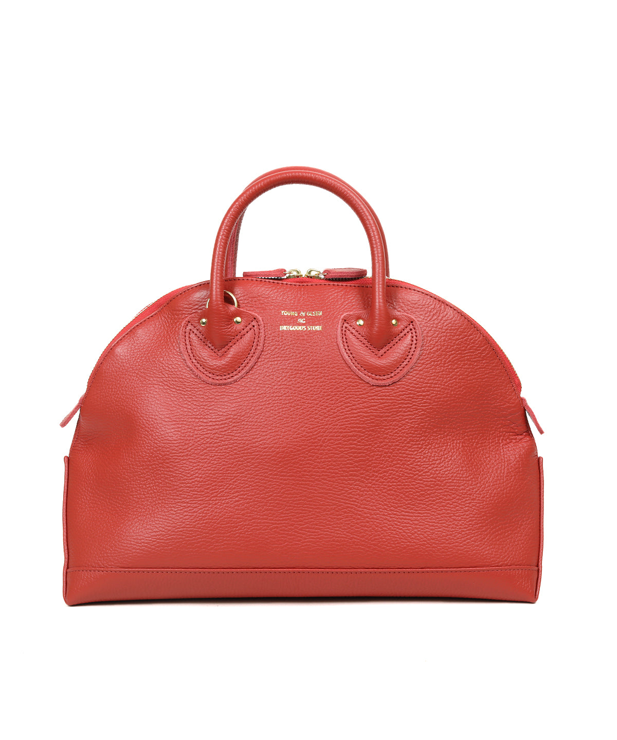 ヤングアンドオルセン エンボスド レザー ジップ ボート バッグ M