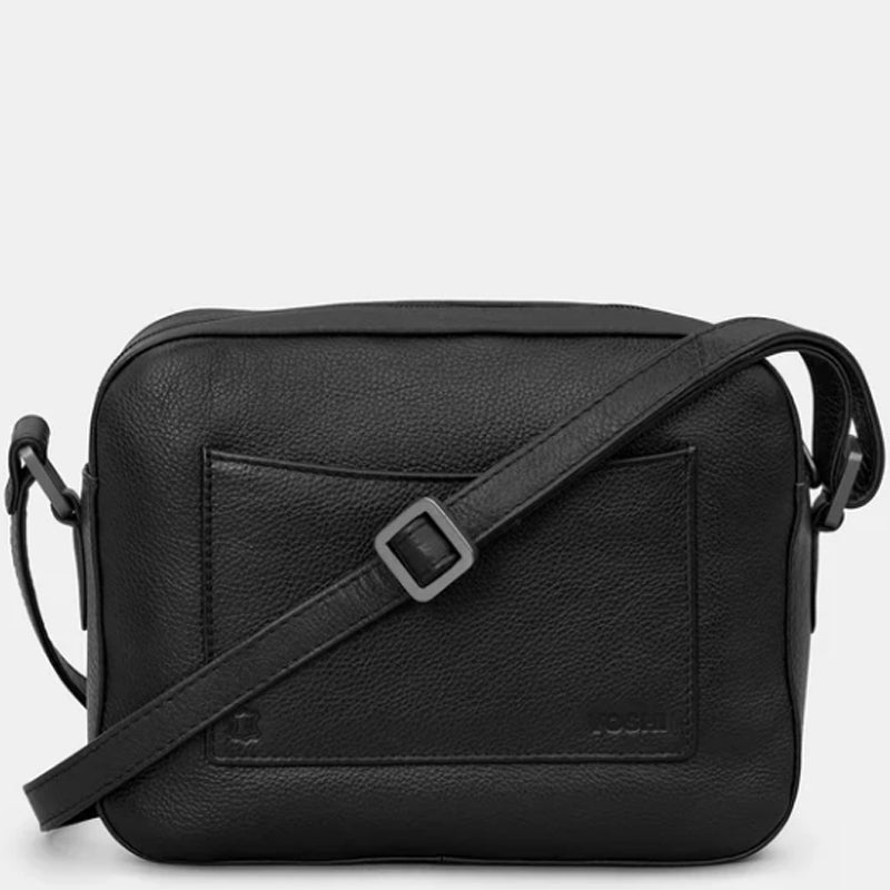 A2) Yoshi Black Soft Leather Cross Body Bag Shoulder Bag – Your