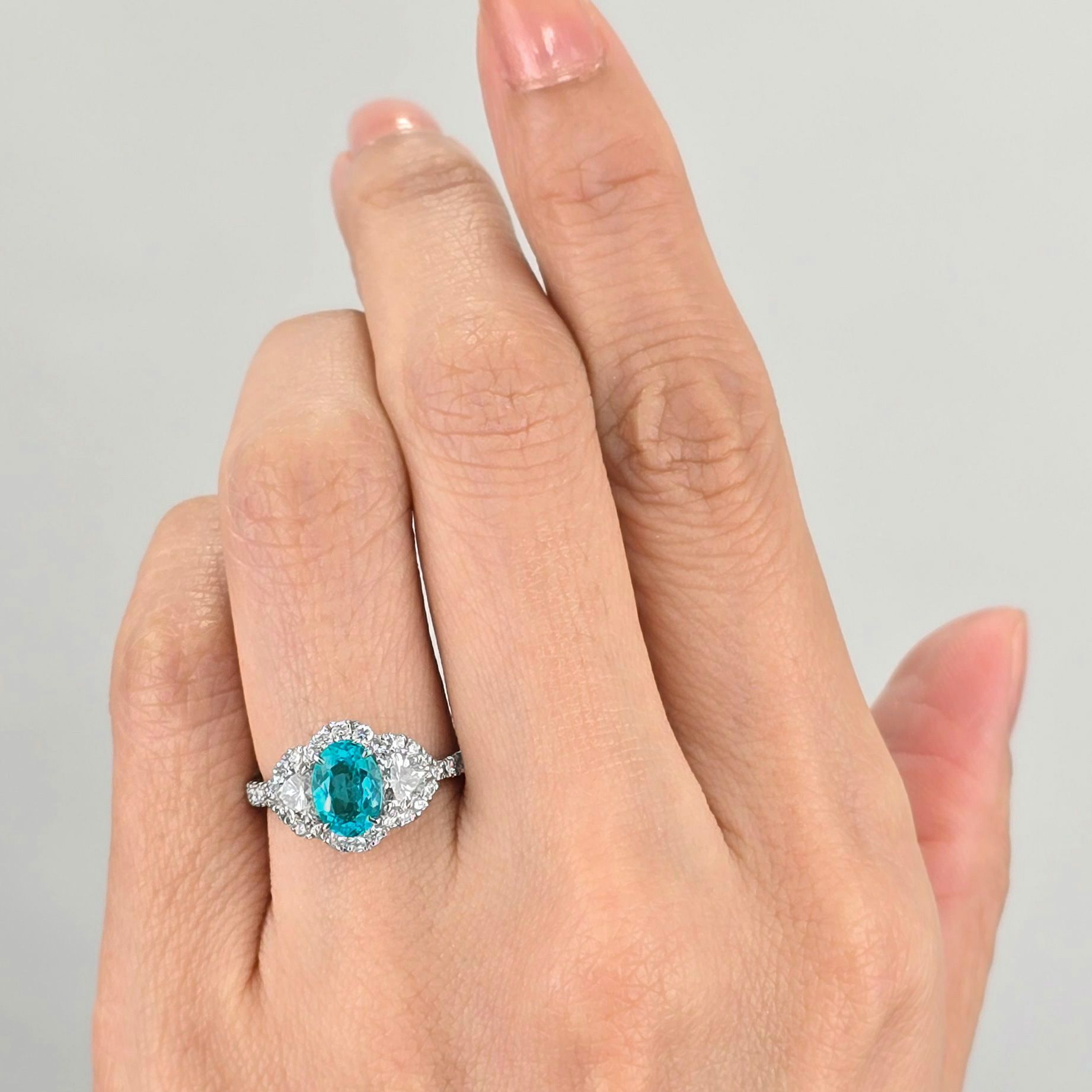 ブラジル産バターリャ鉱山パライバトルマリン0.95ctプラチナリング