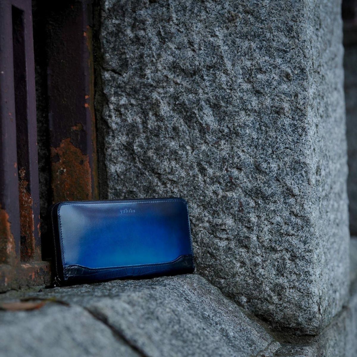 YCA114 クロコダイルコンビラウンドファスナーウォレット ｜美しい色彩