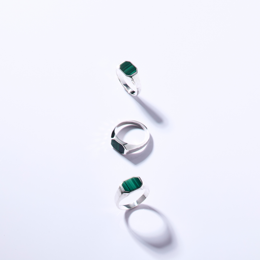 Silver Ring -FRAME- Malachite シルバー リング – yuzen-official