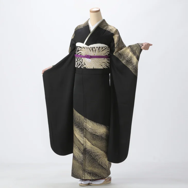 f0525499r】【青・紺系】振袖 レンタル フルセット Lサイズ 【状態:S