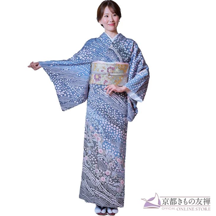 a2211502】【レンタル】訪問着 フルセット 紫 グレー 絞り染め Mサイズ