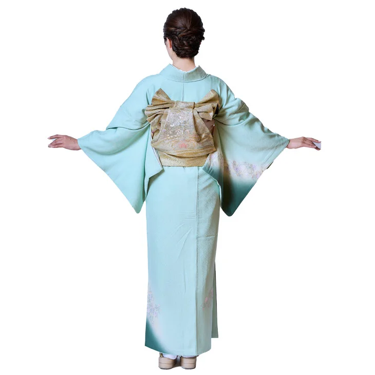 a2311901】【レンタル】訪問着 フルセット グリーン Mサイズ 正絹【5泊