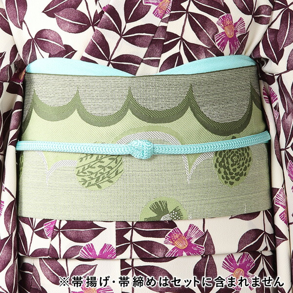 e2111207】【アウトレット】小紋 洗える着物 袷 みすゞうた 椿 紫 小紋