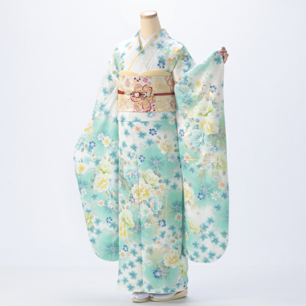 f8022084r2】【レンタル】【成人式】振袖 フルセット Lサイズ 白