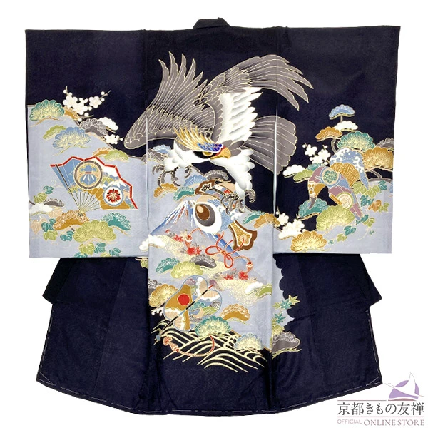 u2266001】【レンタル】産着 お宮参り 男の子 正絹 初着 祝着 着物