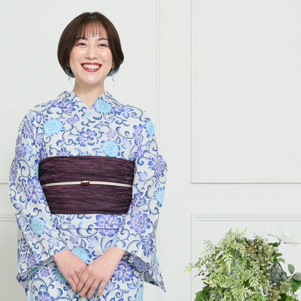 y2412006】浴衣 レディース 兵児帯 2点セット 人気の牡丹唐草 桜 花柄