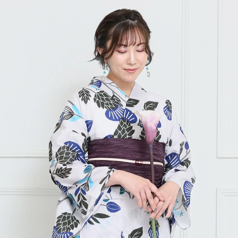 y2412009】浴衣 レディース 兵児帯 2点セット 古典柄 人気の枝あざみ