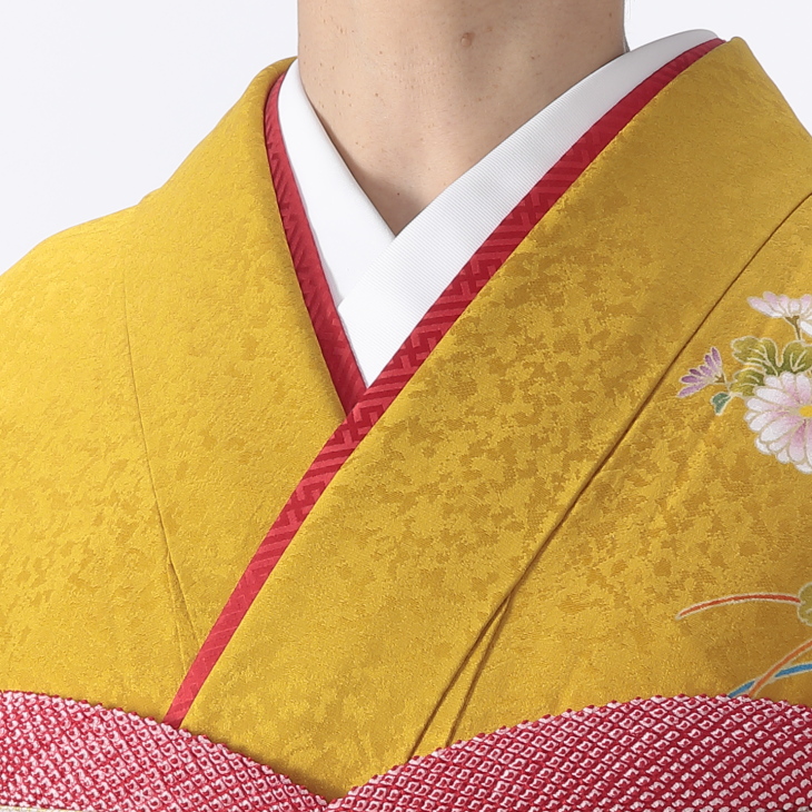 f0524462】【からし・黄系】振袖 販売 フルセット Lサイズ 【中古