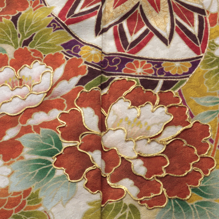 f0524462】【からし・黄系】振袖 販売 フルセット Lサイズ 【中古