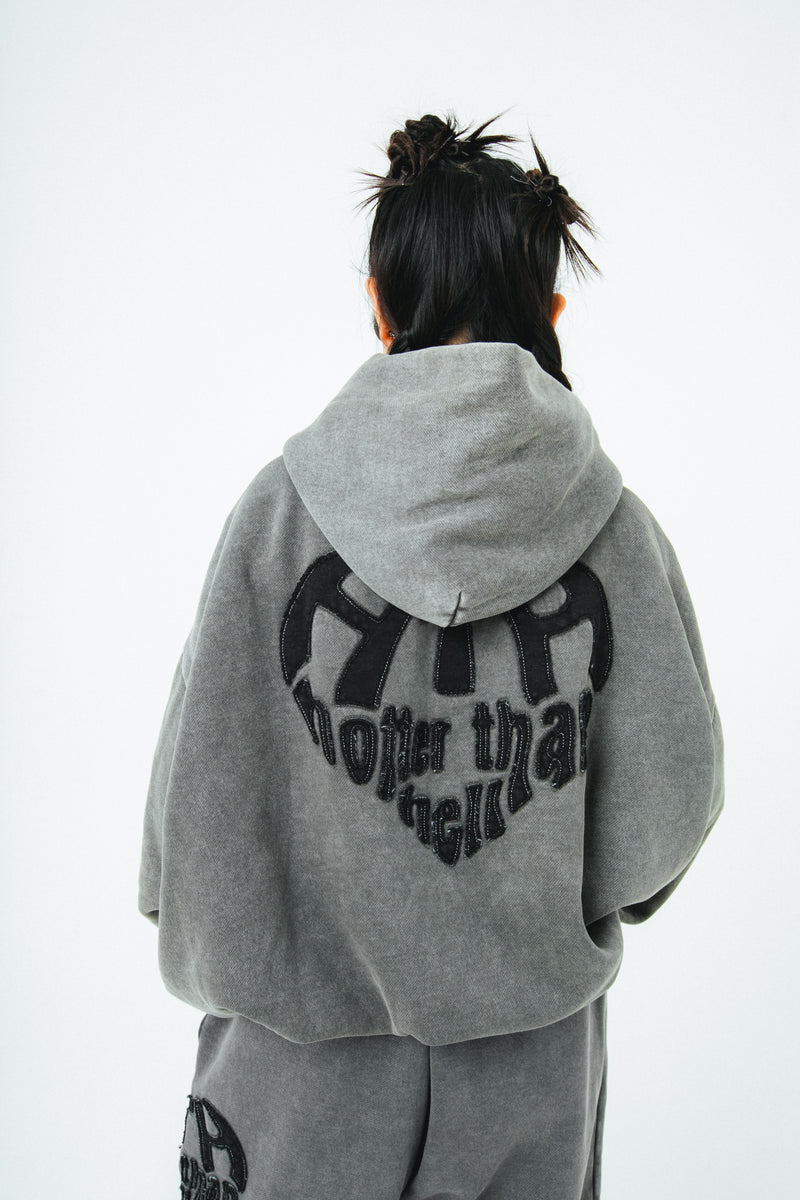 vintage like Heart Logo Hoodie – YZ