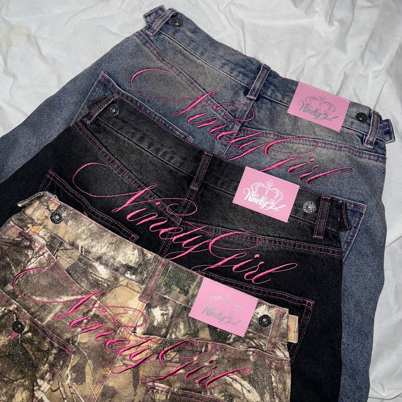 Ninety Girl Logo Buggy Denim Pants – YZ