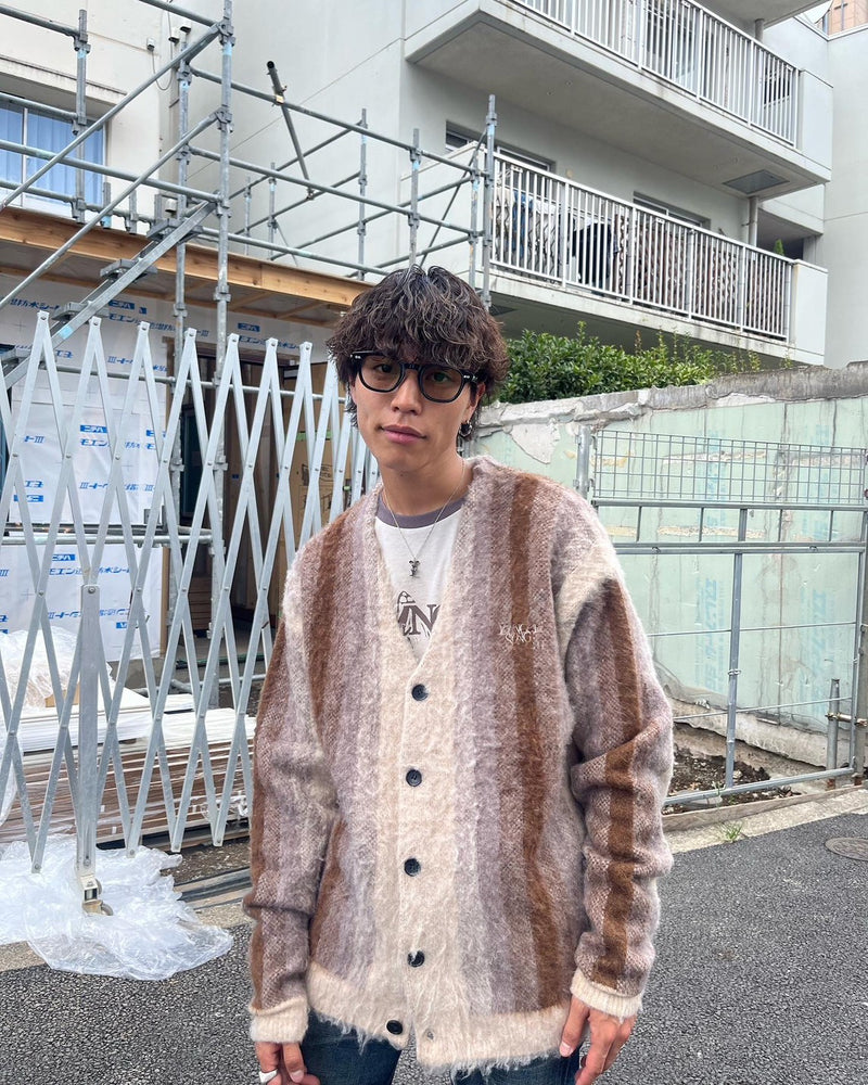 mulch stripe mohair cardigan – YZ