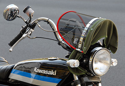 スモーク風防/フチ赤 | 旧車バイクカスタムパーツのゼットファーザー