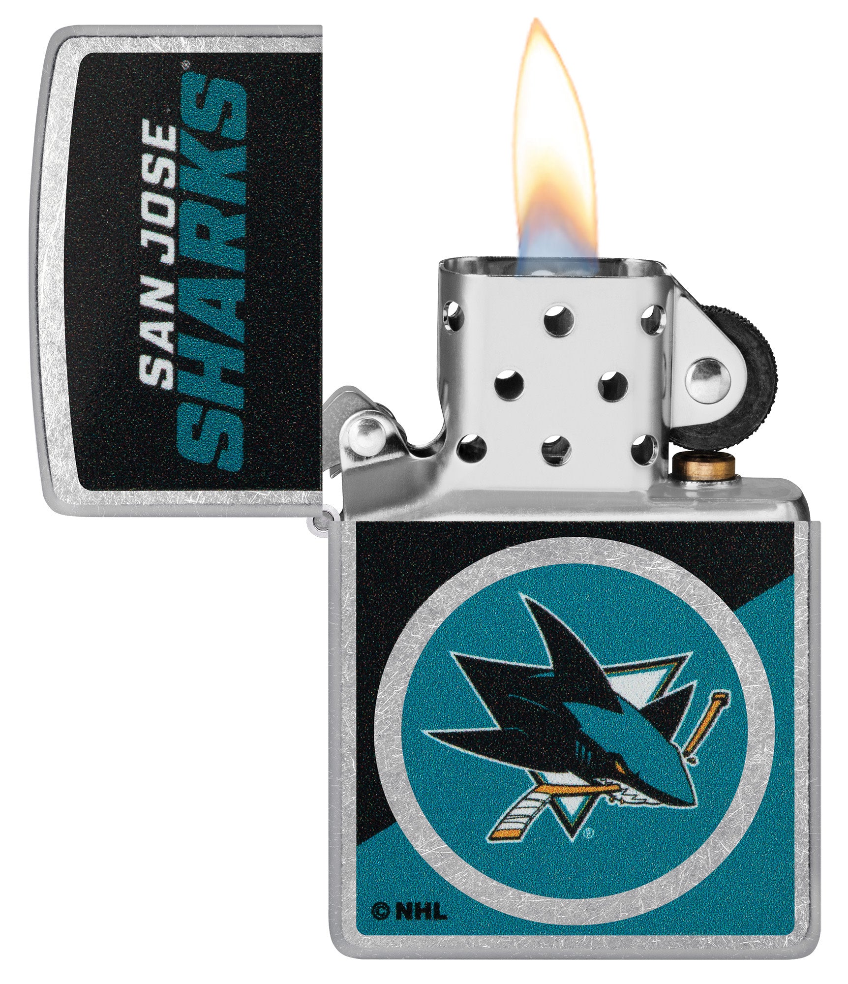 Zippo NHL® San Jose Sharks® Colorblock Logo Design Street Chrome