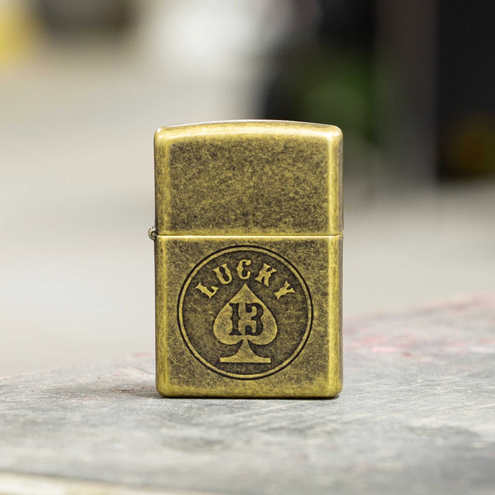 Zippo Lucky 13 Design Antique Brass Windproof Lighter – Zippo USA