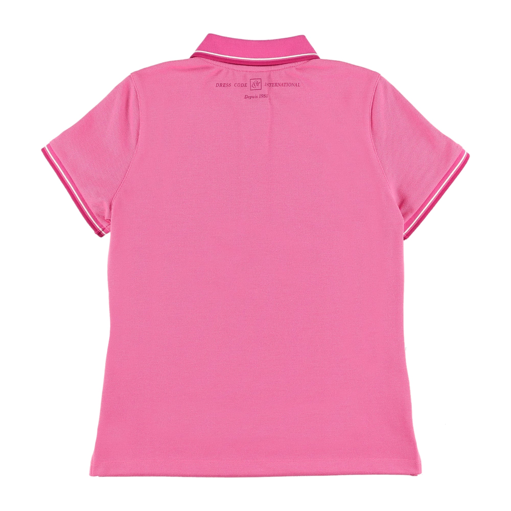 WOMEN コットン鹿の子 半袖ポロシャツ ピンク