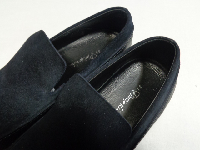 3.1philliplim SUEDE × LEATHER SLIP-ON WITH RUBBER SOLE（3.1