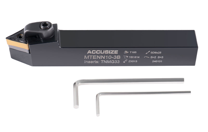 MTENN Toolholders with Carbide TNMG Inserts, Right-Hand and Left Hand