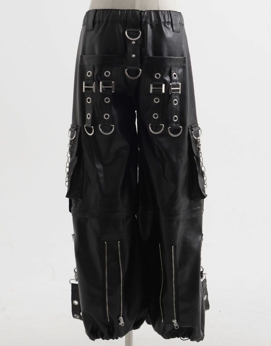 REFLEM【レフレム】2WAYワイドボンテージPUレザーパンツ/全1色