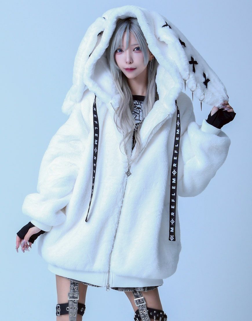 REFLEM【レフレム】うさ耳ファージップアップパーカー/全3色