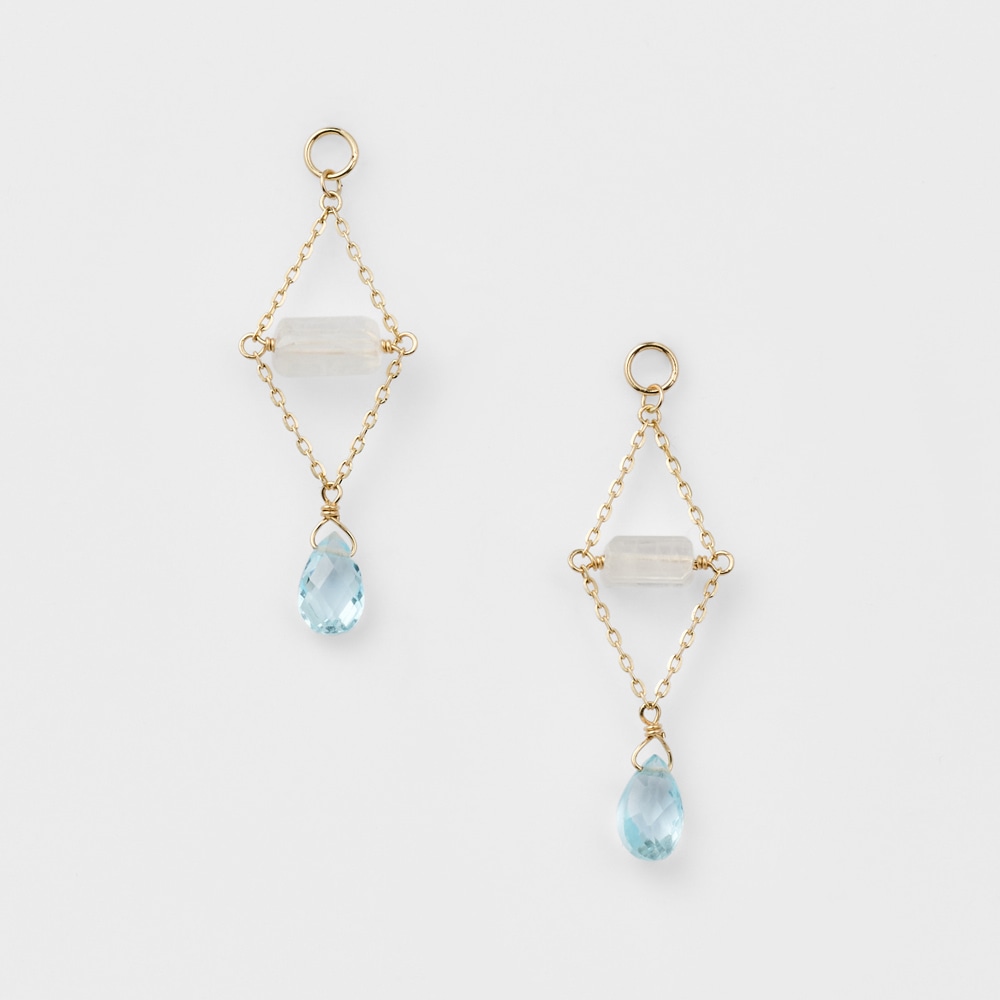 K10トパーズ／ラブラドライトピアスチャーム｜ピアスチャーム